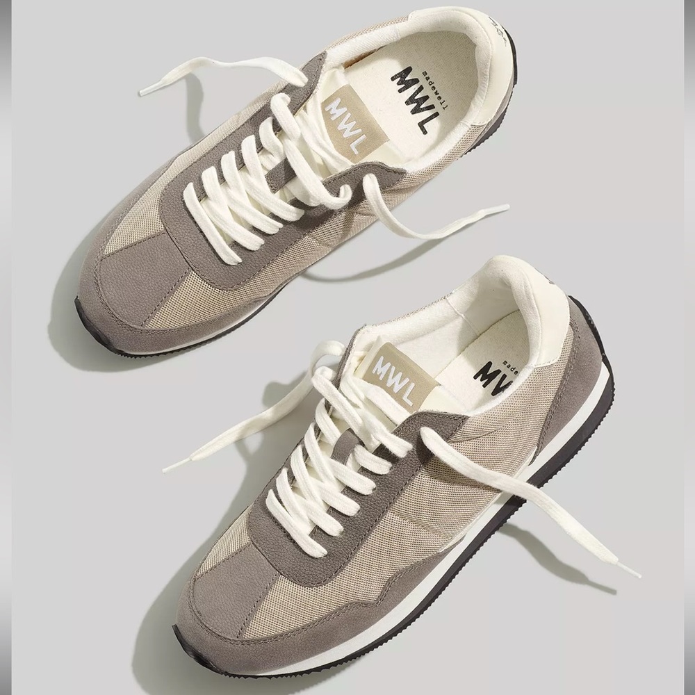 Madewell League Sneakers in Washed Nubuck and Mesh / 8H / NWT